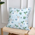 thumbnail image 6 of Throw Pillow Covers, Cartoon Funny Alpaca Cactus Blue Soft Square Pillow Cases with Invisible Zipper for Couch Bed Sofa, Farmhouse Fall Home Decor 12"x12", 6 of 7