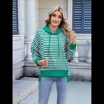 thumbnail image 4 of Sudadera de Rayas de Gran Tamaño para Mujer, Sudadera con Capucha de Bloques de Color, Jersey de Larga, Ropa Y2K Verde y XL, 4 of 10