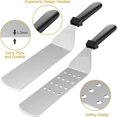 thumbnail image 2 of Plancha Utensils 10 Pieces Stainless Steel Barbecue Spatula Plancha Accessory Plancha Kit for Teppanyaki, 2 of 5