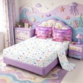thumbnail image 3 of Manfei Aquatic Axolotl 7-Piece Twin Bedding,Ocean Animal Bedding Comforter Set,Colorful Stars Reversible, 3 of 7
