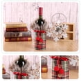 thumbnail image 3 of Funda de Botella de Vino Advancent de Felpa de Navidad con Botón Bowtie Lino Gris, 3 of 6