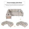 thumbnail image 4 of 109" U-shaped Sectional Sofa Pull-out Sofa Bed with Two USB Ports, a Storage Chaise Lounge and Four Back Pillows for Living Room, 4 of 9