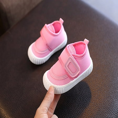 

TOWED22 Slippers For Toddler Girls Shoes Baby Woven Loafers Mesh Sports Toddler Color Shoes Solid Flying Baby Shoes Pink
