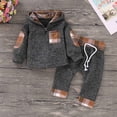 thumbnail image 4 of BLVB Toddler Baby Girl Boy Clothes Fall Outfits Plaid Print Long Sleeve Hooded Sweatshirt Top + Pants Clothing Set, 4 of 4