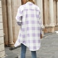 thumbnail image 4 of DailyTrove Women's Light Wash Plaid Duster Coat, Breezy Outerwear for Summer Beach Vacations & Sunset Strolls for women, 4 of 5