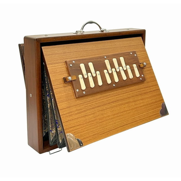 Large Shruti Box _ One octave Shruti Box with Multi-fold Bellow _ 13 Notes Shrutibox _ Teak wood _ Natural Color _ High quality Palitana Reeds _ Padded Bag _ C to c _ Tuned at 440Hz or Customizable