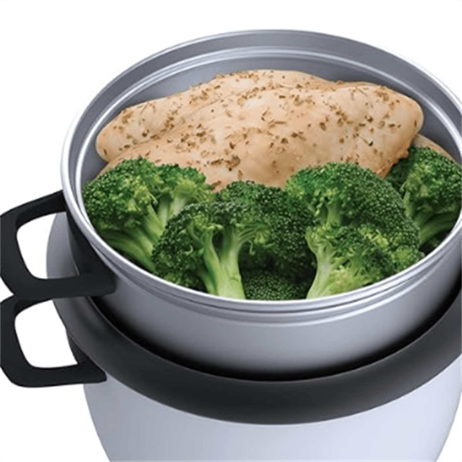Housewares 14-Cup (Cooked) (7-Cup UNCOOKED) Pot Style Rice Cooker and Food Steamer,White