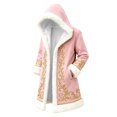 thumbnail image 6 of Christmas Men's Santa Trench Coat Trendy Plush Coats Long Peacoats Xmas Long Hooded Cardigans Light Pink M, 6 of 6