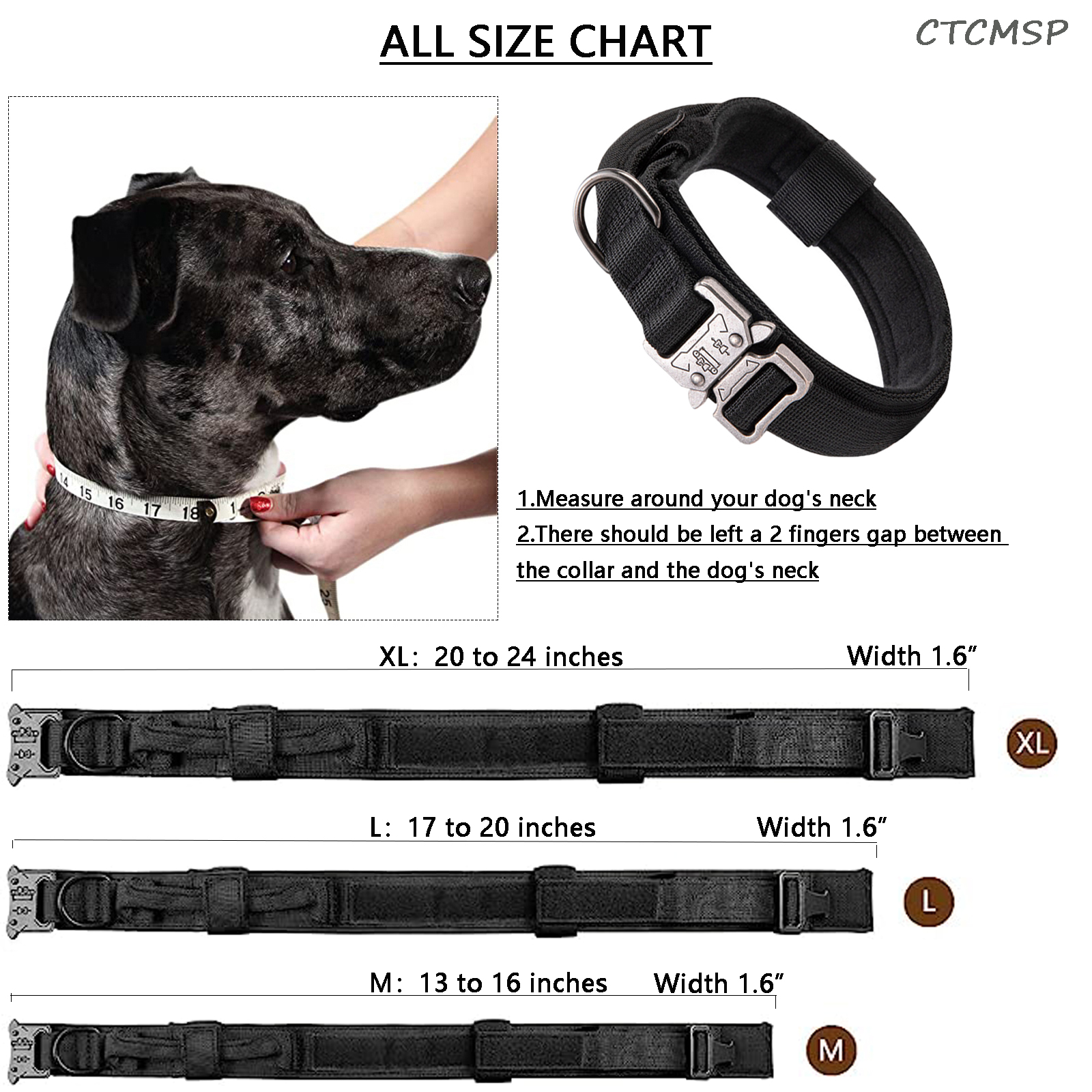 CTCMSP Adjustable Training Nylon Dog Collar photo 5