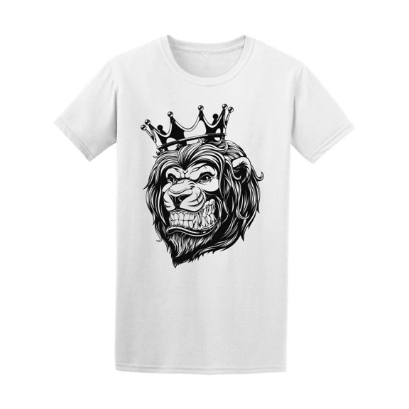 Angry Lion With A Crown Tee Men's -Image by Shutterstock