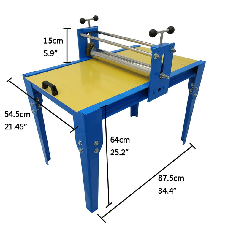 Intbuying Manual Printmaking Machine Slab Roller DIY Clay Gravure Relief Craft Stainless Steel, Yellow