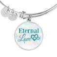 thumbnail image 2 of Eternal Love Stainless Steel or 18k Gold Circle Bangle Bracelet, 2 of 8