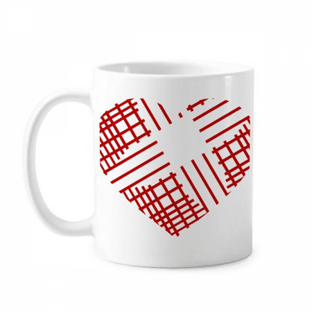 

Red Valentine s Day Heart Line Mug Pottery Cerac Coffee Porcelain Cup Tableware