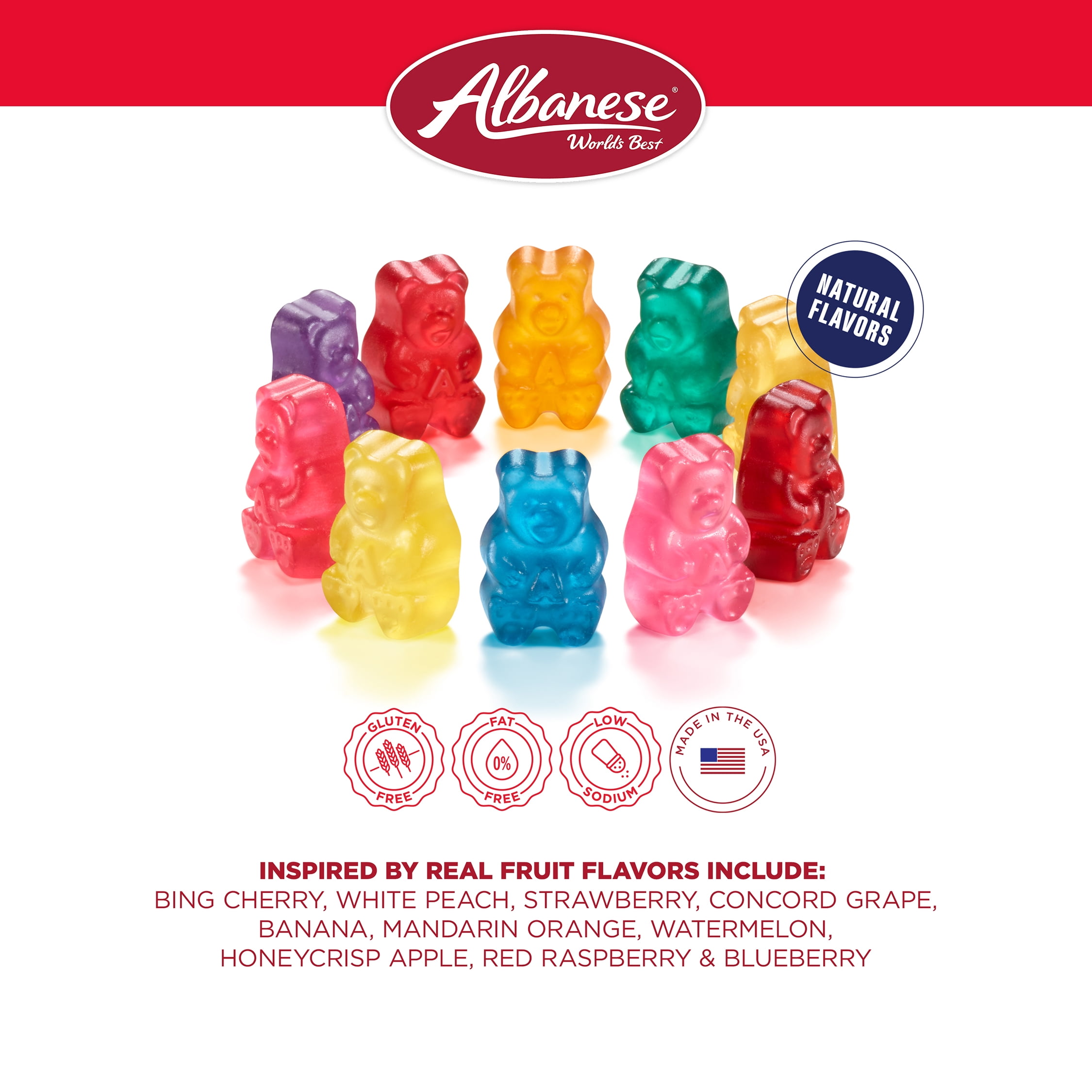 (3 pack) Albanese World's Best True to Fruit American Favorite Fruits, 5oz