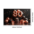 thumbnail image 3 of Elegant 80th Birthday Background Banner with Gold Balloons and Gift Boxes Party Decorations for Birthday Party Celebrations Photography Props and Happy Birthday Events, 3 of 4