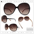 thumbnail image 2 of Womens Oversized Thin Plastic Butterfly Designer Fashion Chic Sunglasses All Brown, 2 of 8