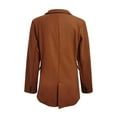 thumbnail image 4 of Vedolay Casual Tops for Women Suit Jackets for Women Lapel Collar Single Long Sleeve Crop Top Blazer Jacket,Brown S, 4 of 5