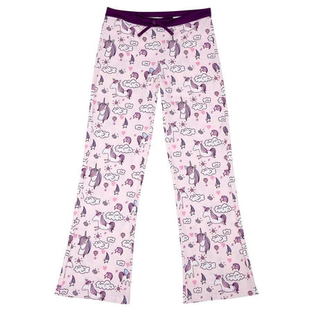 HDE Girl's Pajama Pants Soft Sleepwear Casual Loose Lounge Bottoms (Cute Unicorns, X-Large)