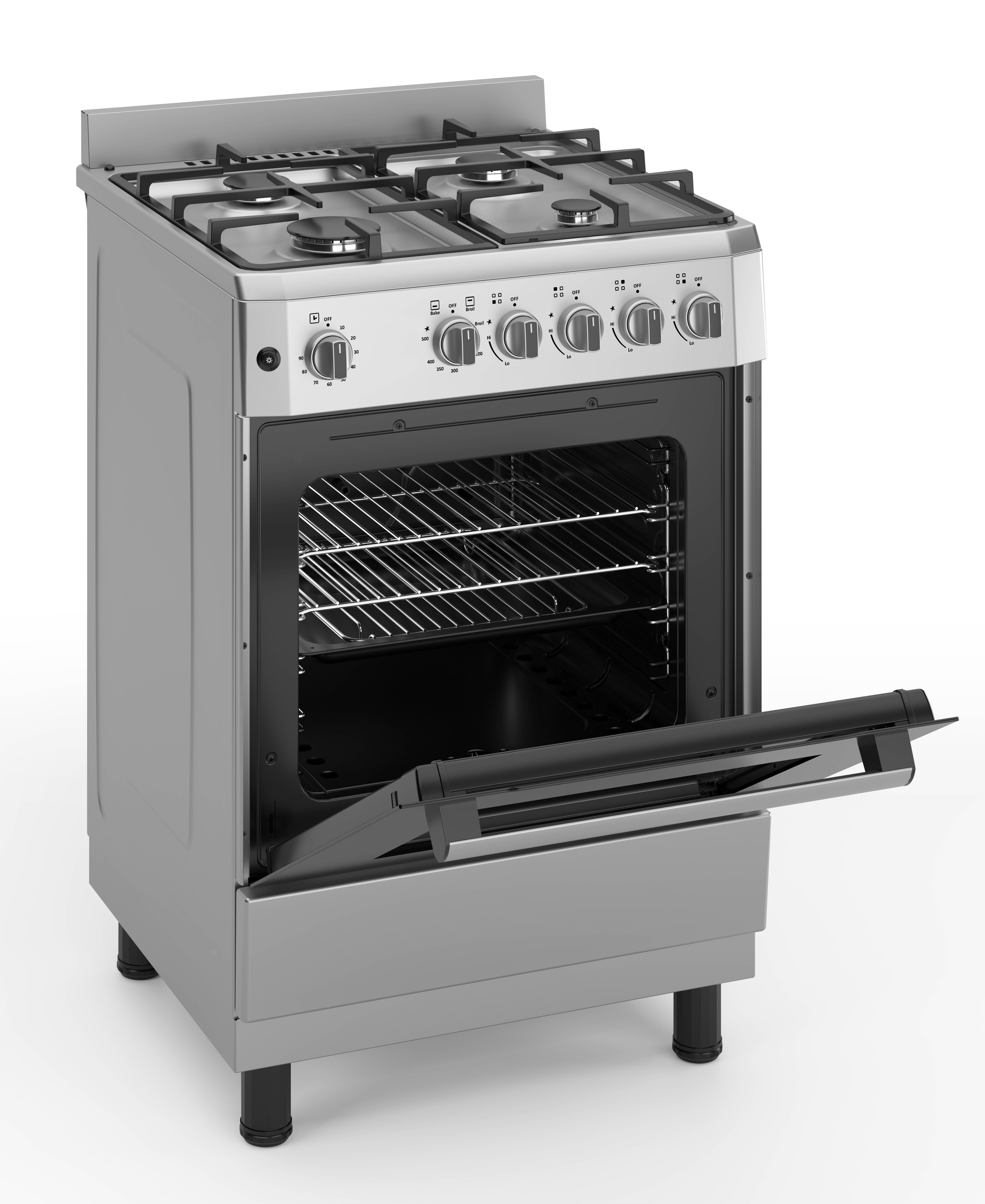 Premium Levella 24" Freestanding Gas Range with 4 Burners and 2.7 Cu. Ft. Oven Capacity in Stainless