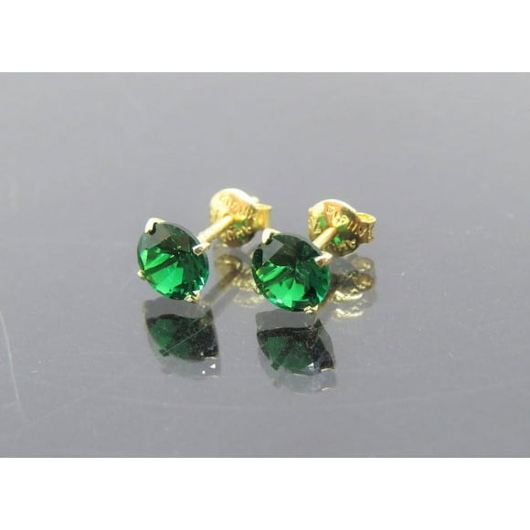Round Emerald Earrings, May Birthstone, Dark Green Rectangle Earrings in Gold or Silver, Emerald Quartz Baguette Drops, Jewelry Gift for Mom