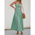 thumbnail image 2 of Vestido largo CUPSHE con cuello en V sin mangas y tirantes ajustables, color menta, 2 of 8