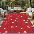 thumbnail image 2 of 4th of July Outdoor Rug 4x6 Ft - Reversible Patio Rug Outdoor Camping Rugs, Red Independence Day White Blue Star Washable Indoor Outdoor Area Rugs, Non-Slip Outdoor Carpet Runner for Deck/Porch, 2 of 8