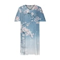 thumbnail image 5 of Viikei Summer Boho Short Sleeve Dress,Plus Size Dress for Women V Neck Summer Printing Sundresses Knee Short Sleeve with Pockets Blue XXXXL, 5 of 5