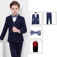 thumbnail image 3 of Conjunto de 3 piezas de chaleco y pantalón blanco para niños, traje para bautismo, boda, graduación, vestido elegante para bebés y adolescentes, disfraz de fiesta, 3 of 5