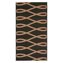 SAFAVIEH Courtyard Arielle Geometric Swirls Indoor/Outdoor Area Rug Black/Cream, 2'7" x 5'