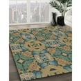 thumbnail image 2 of Ahgly Company Indoor Round Patterned Olive Green Area Rugs, 5' Round, 2 of 6
