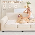 thumbnail image 2 of SANMADROLA Waterproof Couch Cover for Dogs Washable, Non-Slip Fuzzy Loveseat Slipcovers, Thick Soft Dog Bed Mat for 2 Cushion Sofa Pet Friendly Furniture Protector, White, 28" x 83", 2 of 10