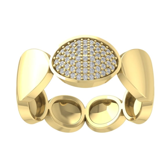 Araiya Fine Jewelry 10K Yellow Gold Round-shape Lab Grown Diamond Fashion Band Ring ( 1/6 cttw, D-F Color, VS Clarity) Size 10