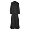 thumbnail image 4 of Timegard Lounge Sets for Women 2 Piece Fall Plus Size Button Shirts Top Wide Leg Pants with Pockets Outfits, 4 of 6