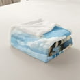 thumbnail image 4 of Erosebridal Beach Theme Sherpa Blanket, Coastal Lodge Cabin Plush Blanket, Microfiber, 50x60, 4 of 6