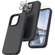 thumbnail image 1 of TOCOL Funda 5 en 1 para iPhone 13, con 2 protectores de pantalla + 2 protectores de lente de cámara, funda de silicona líquida para iPhone 13, azul medianoche, 1 of 4
