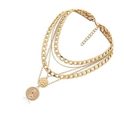 Trendy Adjustable Layered Coin Necklace Alloy Jewelry Gifts for Women Everyday Elegance