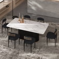thumbnail image 7 of Morden Fort 71" Dining Table Set for 4, White Marble Top Dining Table with 6 Armless Black Boucle Chairs for Kitchen, Dining Room, Restaurant, Conference Room, 7 of 7
