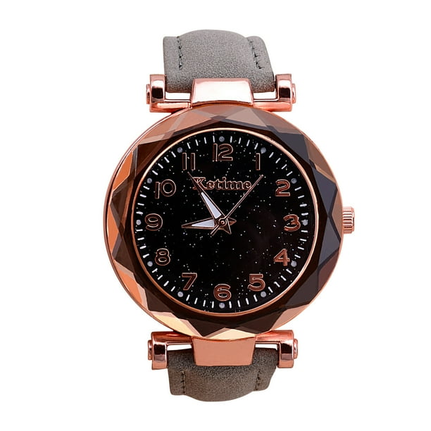 Reloj de cuarzo para mujer, relojes para mujer, reloj de cuarzo informal de moda para mujer, reloj con esfera brillante y correa de cuero.