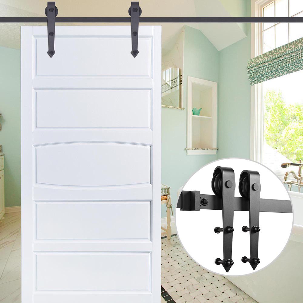 YesHom 6.6ft Heavy Duty Steel Sliding Barn Door Closet Hardware Track