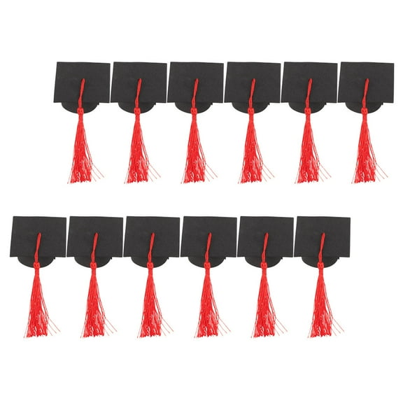 UPOUART Graduation Party Favors Bottle Toppers Red 12Pcs 2.2x2.2x1.2in