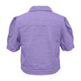 thumbnail image 7 of Miaoju Women's Summer Short Sleeve Crop Denim Trucker Jacket Jean Coat Tops, Purple XXL, 7 of 7