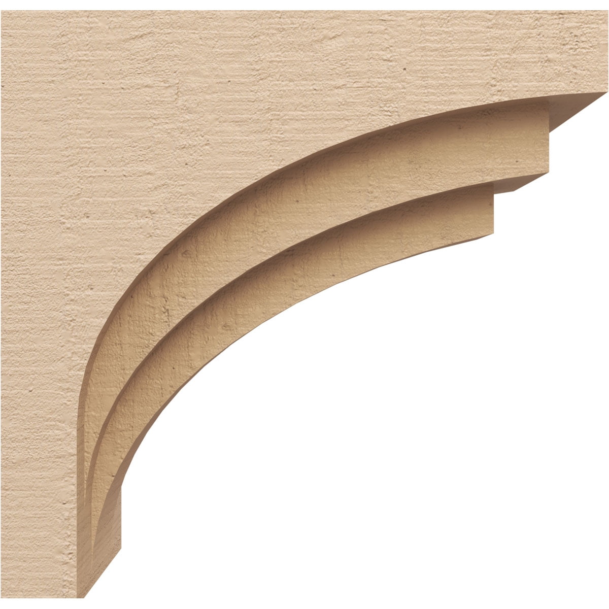 7"W x 14"D x 14"H Classic Rockford Rough Cedar Woodgrain TimberThane Corbel, Primed Tan
