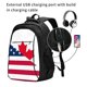 thumbnail image 2 of Balery USA Canada Flag Mochila con carga USB para hombre y mujer - Mochila impermeable y antirrobo para laptop con puerto USB para viajes, trabajo, 2 of 7