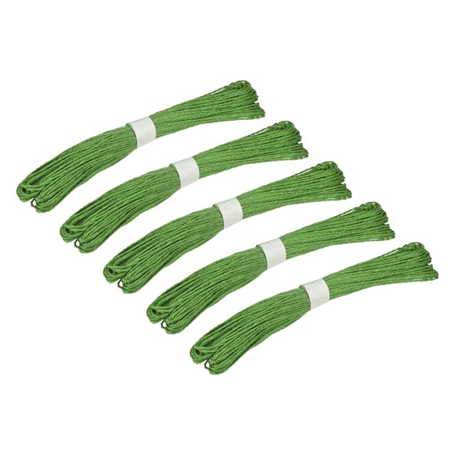 Rafia Rayas Papel Cuerda Oscuro Verde, 28m Longitud Mano Hecho para Bricolaje Decoración Regalo Embalaje Paquete de 5 Unique Bargains cinta de papel y rafia