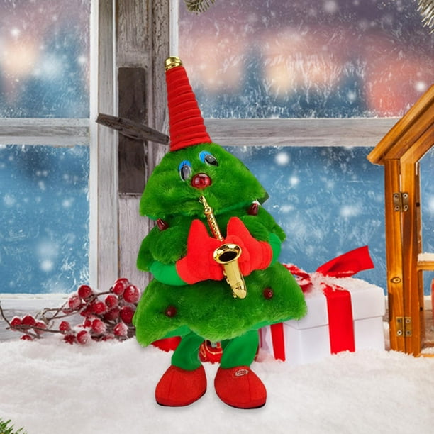 Muñeco de Navidad eléctrico Perfecl Juguete de peluche de baile suave giratorio
