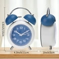 thumbnail image 5 of Unique Bargains 2 Pcs Old Fashioned Circle Loud Alarm Clock Blue/Brown, 5 of 5