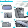 thumbnail image 5 of YODOLLA Ergonomic Reclining Office Chair Adjustable Height Computer Chair Big and Tall Executive Swivel Fabric Chair for Office, Home，Gray, 5 of 9