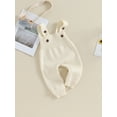 thumbnail image 3 of Bagilaanoe Baby Girl Boys Knit Overalls Jumpsuits Toddler Solid Color Sleeveless Playsuits 6M 9M 12M 18M 24M 3T Kids Ribbed One Piece Romper, 3 of 9