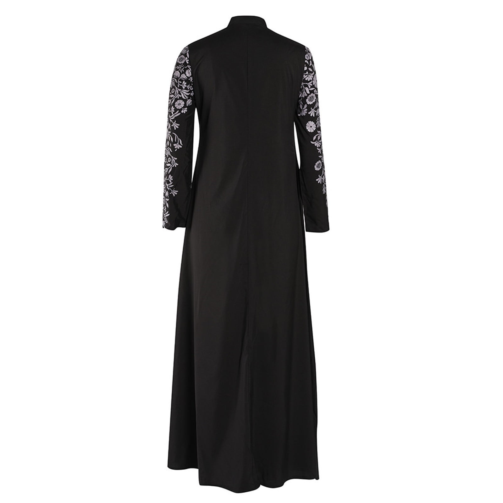 Womens Muslim Abaya Dress One-Piece V Neck Bronzing Dress