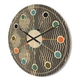 thumbnail image 3 of Designart 'Geometrical Abstract Retro Minimal Pattern V' Mid-Century Modern Wood Wall Clock, 3 of 5